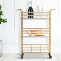 Gouden rechthoekige bar trolley met spiegelglazen planken Glammy Aanbod