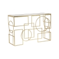 Gouden metalen rechthoekige haltafel 120x41cm met spiegelblad Marie Aanbieding