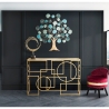 Gouden metalen rechthoekige haltafel 120x41cm met spiegelblad Marie Verkoop
