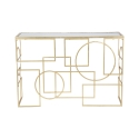 Gouden metalen rechthoekige haltafel 120x41cm met spiegelblad Marie Aanbod