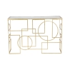 Gouden metalen rechthoekige haltafel 120x41cm met spiegelblad Marie Aanbod