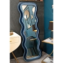 Design spiegel voor muur of vloer met golvend fluweel, 60x160cm Emily Aanbod