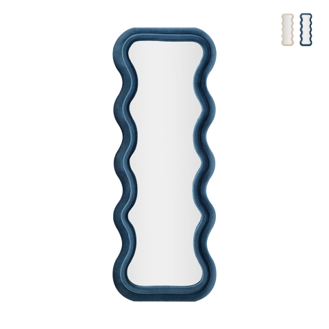 Design spiegel voor muur of vloer met golvend fluweel, 60x160cm Emily Aanbieding