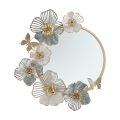 Rond wandspiegel met 3D bloemendecoraties Amy Aanbieding