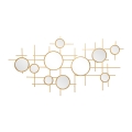 Gouden geometrische wandspiegel met meerdere ronde spiegels 117x61cm Gloxy Aanbieding
