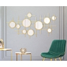 Gouden geometrische wandspiegel met meerdere ronde spiegels 117x61cm Gloxy Verkoop