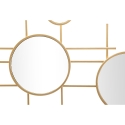 Gouden geometrische wandspiegel met meerdere ronde spiegels 117x61cm Gloxy Korting