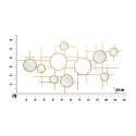 Gouden geometrische wandspiegel met meerdere ronde spiegels 117x61cm Gloxy Catalogus