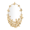 Ovale gouden wandspiegel met decoratieve vlinders Butterfly Wind Aanbieding