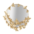 Gouden ronde wandspiegel met decoratieve vlinders 74cm Butterfly S Aanbieding