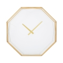 Metalen achthoekige wandklok in goudkleur Octagonal Aanbieding