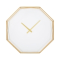Metalen achthoekige wandklok in goudkleur Octagonal Aanbieding