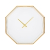 Metalen achthoekige wandklok in goudkleur Octagonal Aanbieding