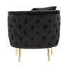 Fluwelen glam fauteuil met gouden poten en kussen Bucarest-P Kosten