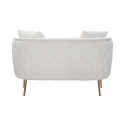 Glam 2-zitsbank in fluweel met gouden poten en twee kussens Bucarest-D 