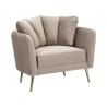 Design fauteuil voor de woonkamer, gestoffeerd met gouden metalen poten Kiev Prijs