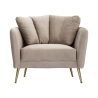 Design fauteuil voor de woonkamer, gestoffeerd met gouden metalen poten Kiev Kosten