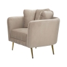 Design fauteuil voor de woonkamer, gestoffeerd met gouden metalen poten Kiev Aankoop