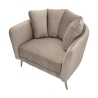Design fauteuil voor de woonkamer, gestoffeerd met gouden metalen poten Kiev 