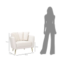 Design fauteuil voor de woonkamer, gestoffeerd met gouden metalen poten Kiev 
