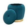 Rond fluwelen opbergpoef met metalen basis 43cm Paris Korting