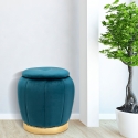 Rond fluwelen opbergpoef met metalen basis 43cm Paris Verkoop