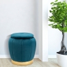 Rond fluwelen opbergpoef met metalen basis 43cm Paris Verkoop