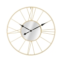 Ronde wandklok van goudkleurig metaal 80cm met spiegel Stick Aanbieding