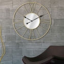 Ronde wandklok van goudkleurig metaal 80cm met spiegel Stick Verkoop