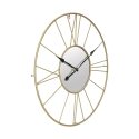 Ronde wandklok van goudkleurig metaal 80cm met spiegel Stick Aanbod