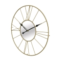 Ronde wandklok van goudkleurig metaal 80cm met spiegel Stick Korting