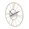 Ronde wandklok van goudkleurig metaal 80cm met spiegel Stick Korting