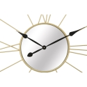 Ronde wandklok van goudkleurig metaal 80cm met spiegel Stick Kortingen
