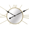 Ronde wandklok van goudkleurig metaal 80cm met spiegel Stick Kortingen