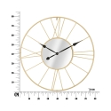 Ronde wandklok van goudkleurig metaal 80cm met spiegel Stick Model