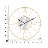 Ronde wandklok van goudkleurig metaal 80cm met spiegel Stick Model