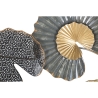 3D metalen wanddecoratie met gouden afwerking Web Aanbod