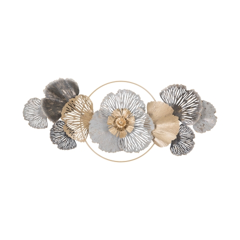 3D metalen wanddecoratie met bloemenmotief Poxy Aanbieding