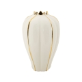 Witte keramische bloemenvaas met gouden details Potter Aanbieding