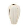 Witte keramische bloemenvaas met gouden details Potter Aanbieding