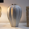 Witte keramische bloemenvaas met gouden details Potter Verkoop