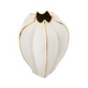 Witte keramische bloemenvaas met gouden details Potter Aanbod