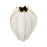 Witte keramische bloemenvaas met gouden details Potter Aanbod