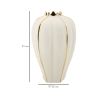 Witte keramische bloemenvaas met gouden details Potter Catalogus