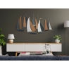 3D wanddecoratie met metaal en hout, zeilboten Regata Verkoop