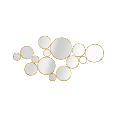 Decoratieve wanddecoratie met gouden ronde spiegels Mirrors Aanbieding