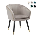 Fluwelen fauteuil met gouden rand Paris Aanbieding