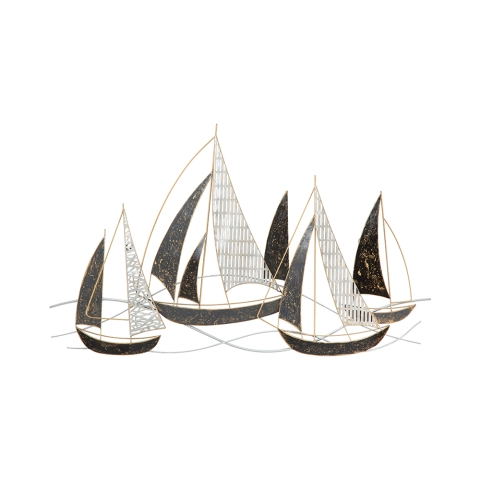 3D metalen wanddecoratie zeilboot maritiem thema Aanbieding