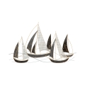 3D metalen wanddecoratie zeilboot maritiem thema Aanbieding