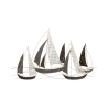 3D metalen wanddecoratie zeilboot maritiem thema Aanbieding